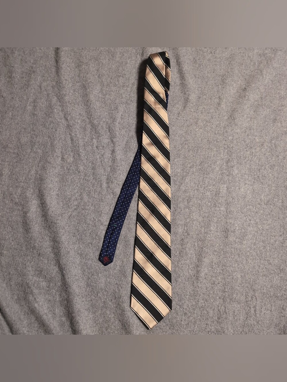 Tommy Hilfiger Striped Gold and Black Men's Tie %100 Silk